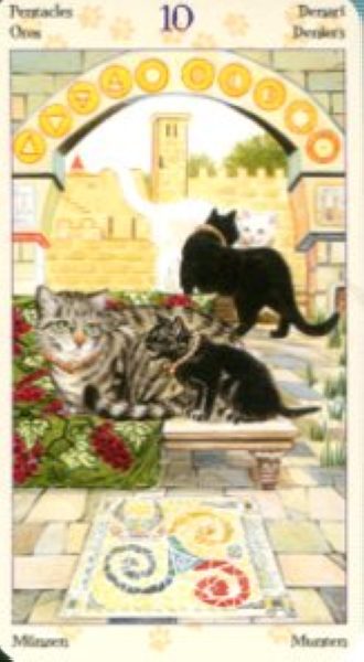 Tarot of Pagan Cats. Таро Языческих кошек (мини) %% 10 жезлов