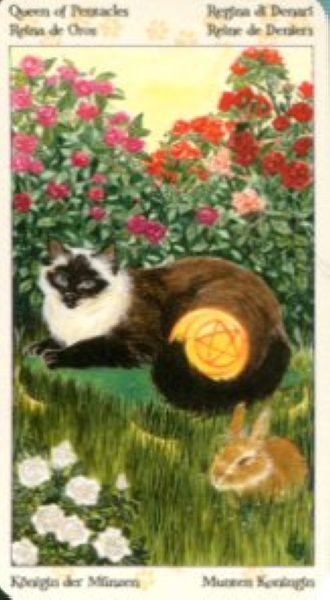 Tarot of Pagan Cats. Таро Языческих кошек (мини) %% Королева жезлов