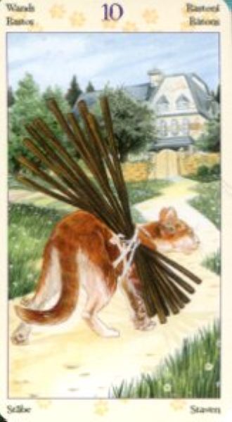 Tarot of Pagan Cats. Таро Языческих кошек (мини) %% 10 мечей