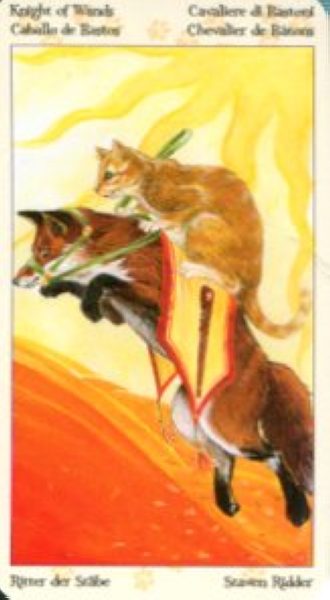 Tarot of Pagan Cats. Таро Языческих кошек (мини) %% Рыцарь мечей
