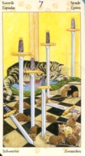Tarot of Pagan Cats. Таро Языческих кошек (мини) %% 7 пентаклей