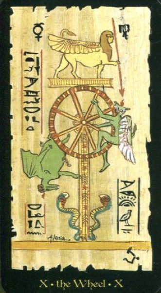 Egyptian Tarot. Египетское Таро (Старшие Арканы) %% X Колесо фортуны