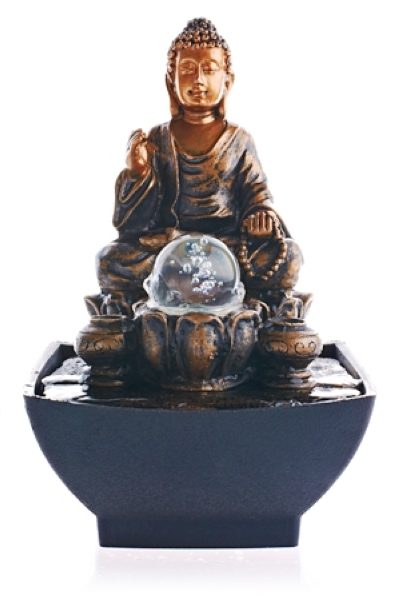 Фонтан настольный «Будда» с подсветкой, 17x17x25 см %% 