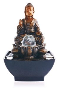 Фонтан настольный «Будда» с подсветкой, 17x17x25 см