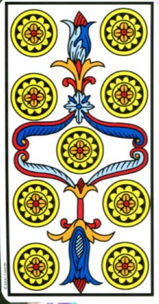 Tarot de Marseille Jodorowsky. Марсельское Жодоровски %% 9 мечей