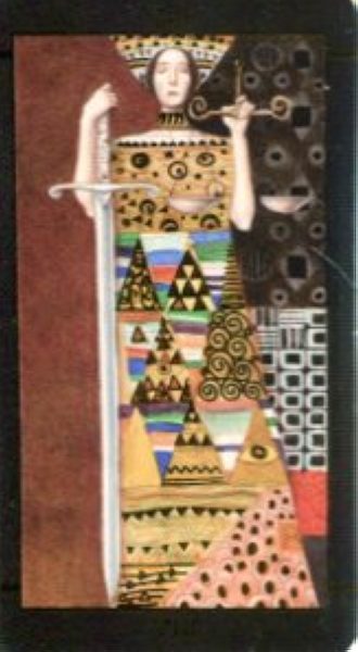 Мини Таро Климта. Klimt Tarot. Позолоченное %% VIII Сила
