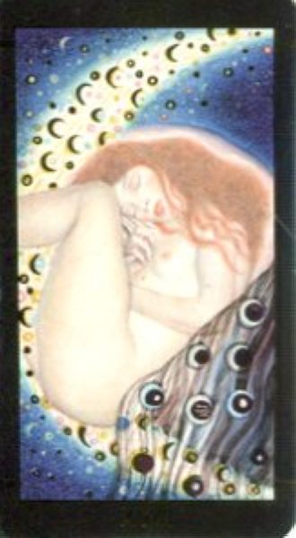 Мини Таро Климта. Klimt Tarot. Позолоченное %% XVIII Луна