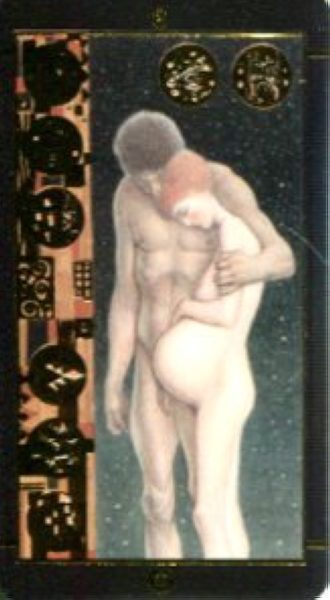 Мини Таро Климта. Klimt Tarot. Позолоченное %% 8 жезлов