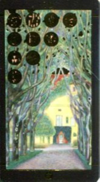 Мини Таро Климта. Klimt Tarot. Позолоченное %% 10 жезлов
