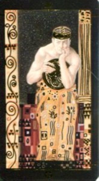 Мини Таро Климта. Klimt Tarot. Позолоченное %% Король жезлов