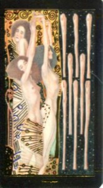 Мини Таро Климта. Klimt Tarot. Позолоченное %% 8 мечей