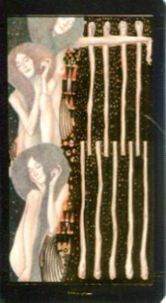 Мини Таро Климта. Klimt Tarot. Позолоченное %% 9 мечей