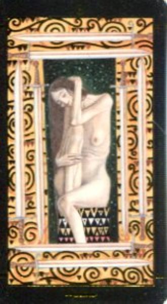 Мини Таро Климта. Klimt Tarot. Позолоченное %% 8 пентаклей