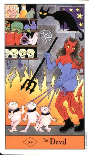 Halloween Tarot (Хэллоуин таро) %% XV Дьявол