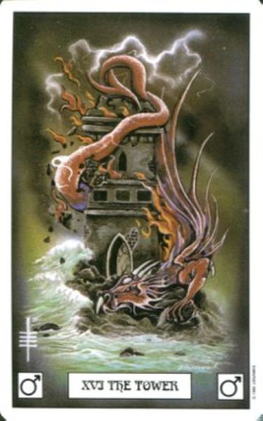 Dragon Tarot. Таро Дракона %% XVI Башня