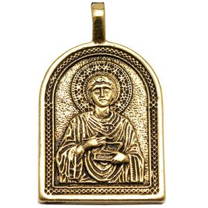 Икона-подвеска «Великомученик Пантелеймон Целитель» (латунь)