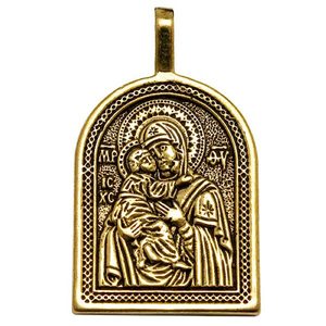 Икона-подвеска «Владимирская икона Божией матери» (латунь)