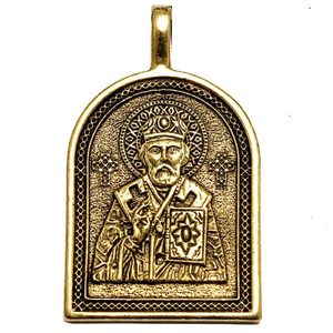 Икона-подвеска «Святитель Николай Чудотворец» (латунь)