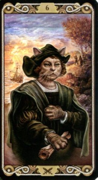 Cat tarot. Таро Мир Кошек %% 6 пентаклей