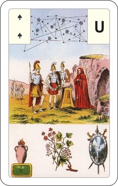 Гадальные карты Астро-мифологическая большая колода Ленорман (54 карты с инструкцией книга-руководство для гадания) %% иллюстрация  56