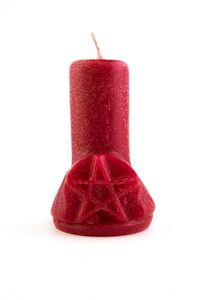 Красная свеча Пентаграмма от Magic-kniga