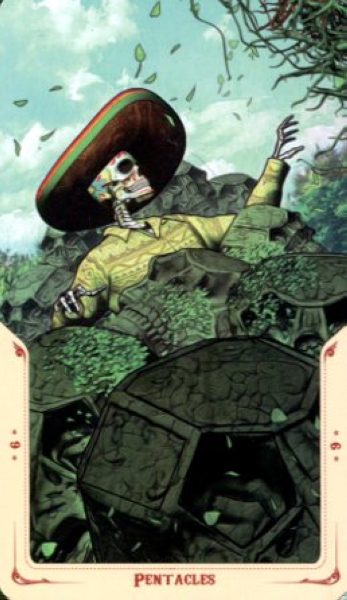 Tarot de la Santa Muerte. Таро Святой Смерти %% 9 пентаклей