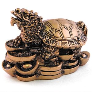 Фигура Черепаха-дракон на деньгах, 6 см