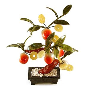 Бонсай «Персиковое дерево с монетами», 25 см