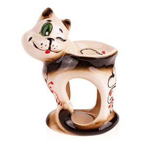Аромалампа Кот с сердечком, керамика, 11х15 см