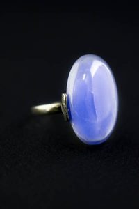 Кольцо безразмерное из камня. Агат голубой