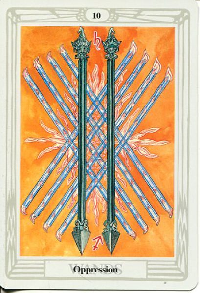 Thoth Tarot. Таро Тота Алистера Кроули (золотая коллекция) %% 10 жезлов