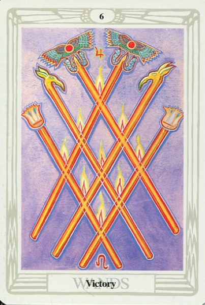 Thoth Tarot. Таро Тота Алистера Кроули (золотая коллекция) %% 6 жезлов