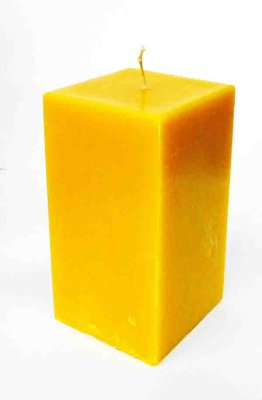 Свеча куб Желтая %% Внешний вид