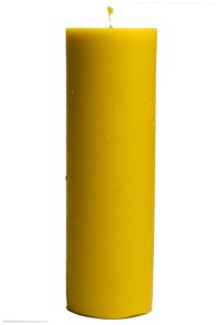 Свеча колонна желтая