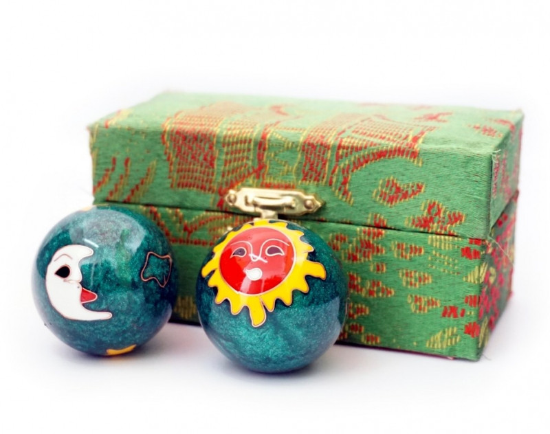 Шары здоровья Солнце и Луна, зеленые, 35 мм %% 